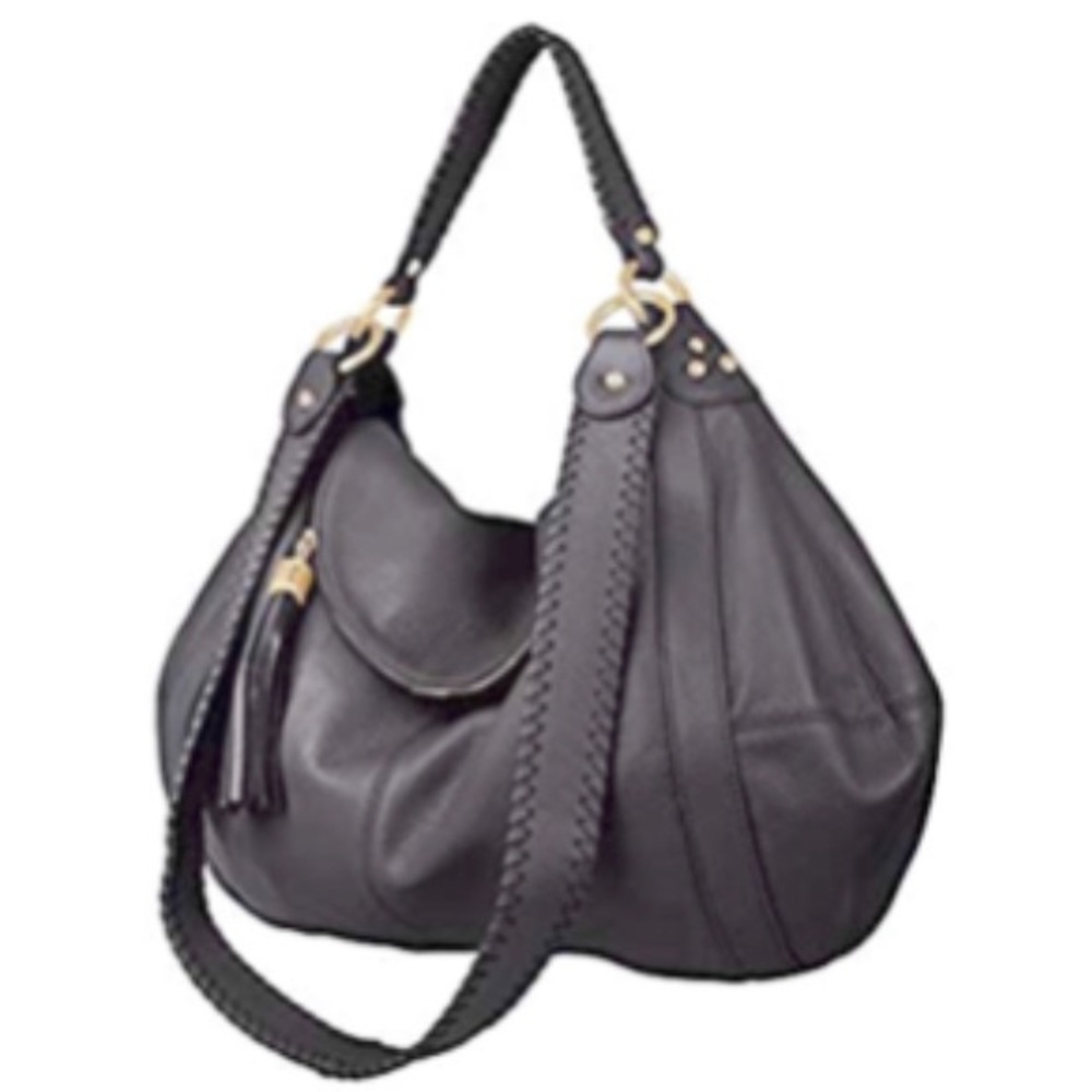 New Onna Ehrlich Gray Leather “Rachel” Bag
